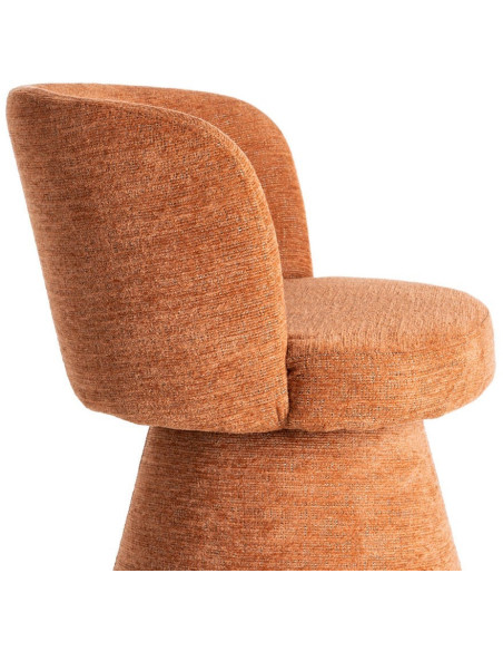 Fauteuil de table pivotant en Tissu Orange citrouille Bois MDF Mahira - 8