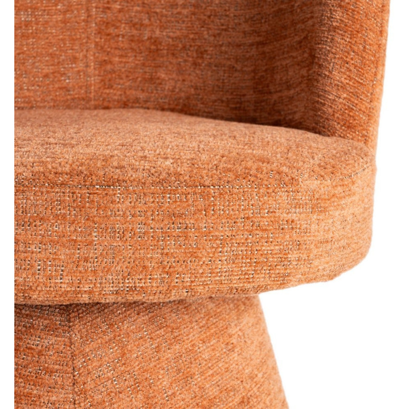 Fauteuil de table pivotant en Tissu Orange citrouille Bois MDF Mahira - 9