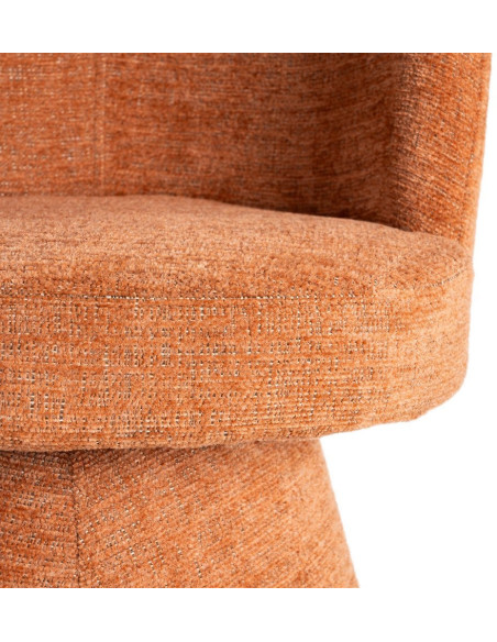 Fauteuil de table pivotant en Tissu Orange citrouille Bois MDF Mahira - 9