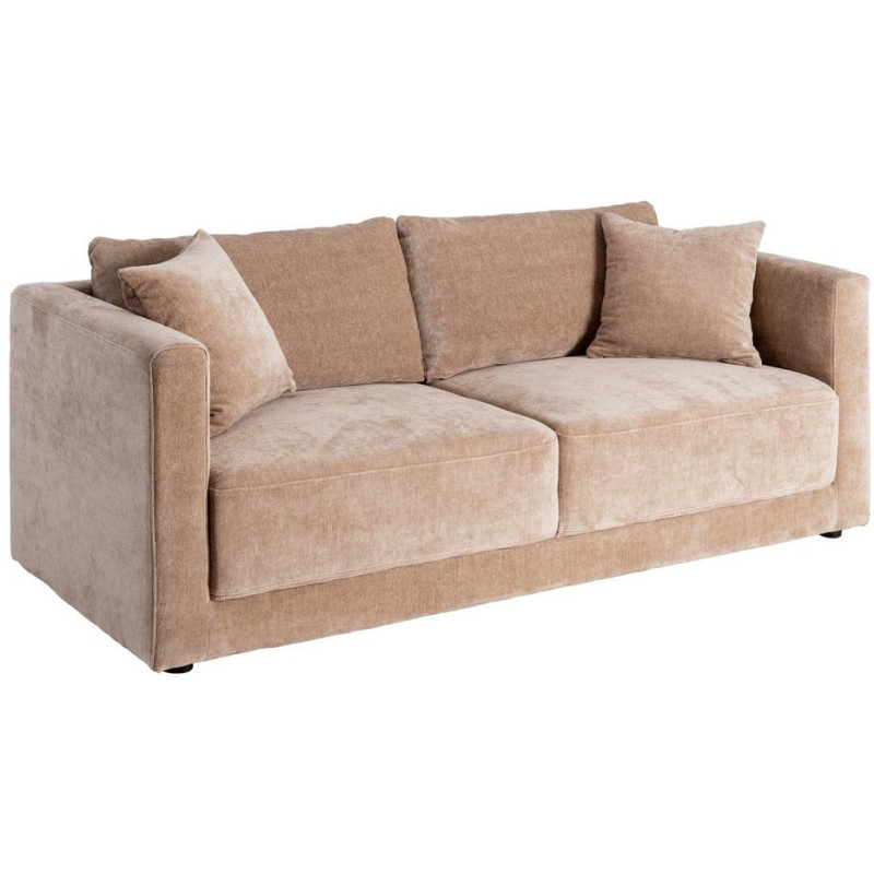 Canapé moderne chic 3 places en Tissu Taupe vieilli Bois Gorm - 1