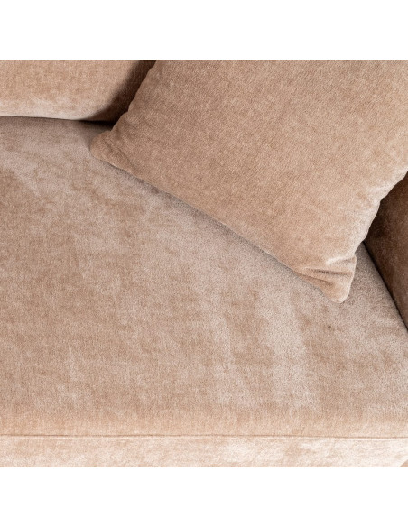 Canapé moderne chic 3 places en Tissu Taupe vieilli Bois Gorm - 7