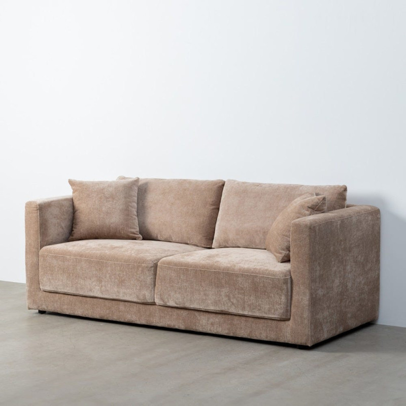 Canapé moderne chic 3 places en Tissu Taupe vieilli Bois Gorm - 10