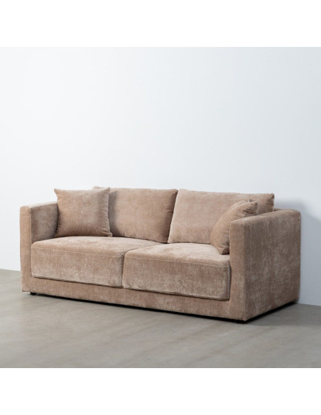 Canapé moderne chic 3 places en Tissu Taupe vieilli Bois Gorm - 10