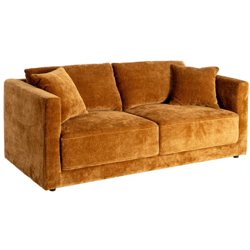 Canapé moderne chic 3 places en Tissu Jaune ocre Bois Gorm - 1