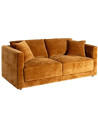 Canapé moderne chic 3 places en Tissu Jaune ocre Bois Gorm Ixia - 1