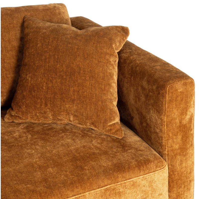 Canapé moderne chic 3 places en Tissu Jaune ocre Bois Gorm - 6