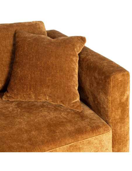Canapé moderne chic 3 places en Tissu Jaune ocre Bois Gorm - 6