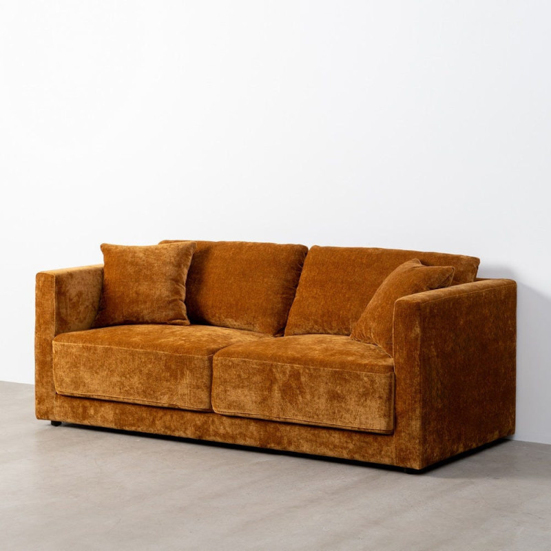 Canapé moderne chic 3 places en Tissu Jaune ocre Bois Gorm - 10