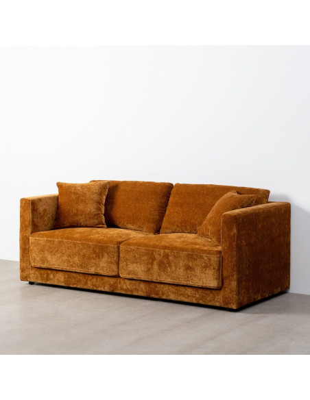 Canapé moderne chic 3 places en Tissu Jaune ocre Bois Gorm - 10