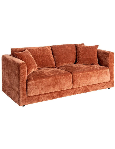 Canapé moderne chic 3 places en Tissu Terracotta Bois Gorm - 1