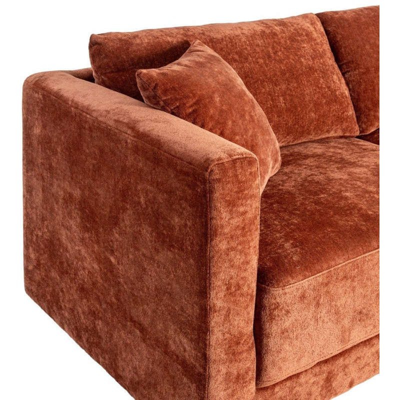 Canapé moderne chic 3 places en Tissu Terracotta Bois Gorm - 5