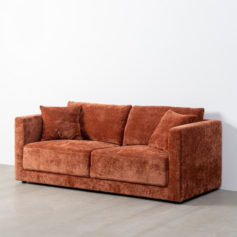 Canapé moderne chic 3 places en Tissu Terracotta Bois Gorm - 10