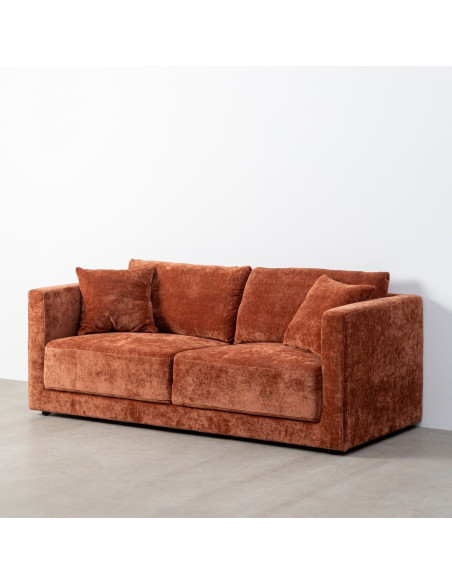Canapé moderne chic 3 places en Tissu Terracotta Bois Gorm - 10