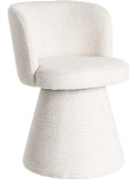 Chaise pivotante crème en tissu polyester et MDF 55 x 50 x 77 cm Mahira