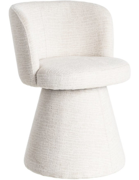 Fauteuil de table pivotant en Tissu Crème Bois MDF Mahira - 1