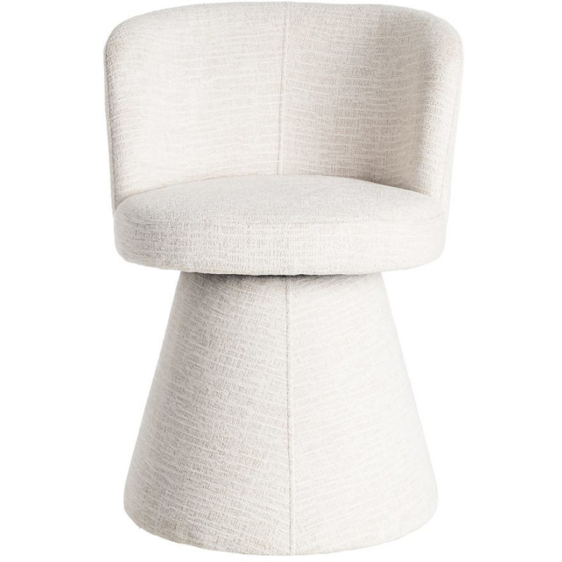 Fauteuil de table pivotant en Tissu Crème Bois MDF Mahira - 3