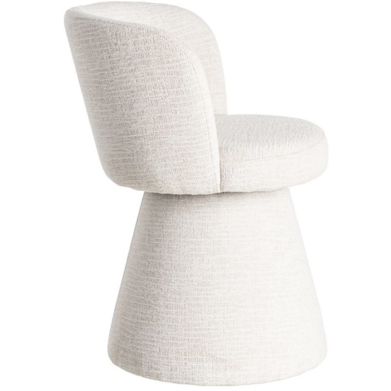 Fauteuil de table pivotant en Tissu Crème Bois MDF Mahira - 4