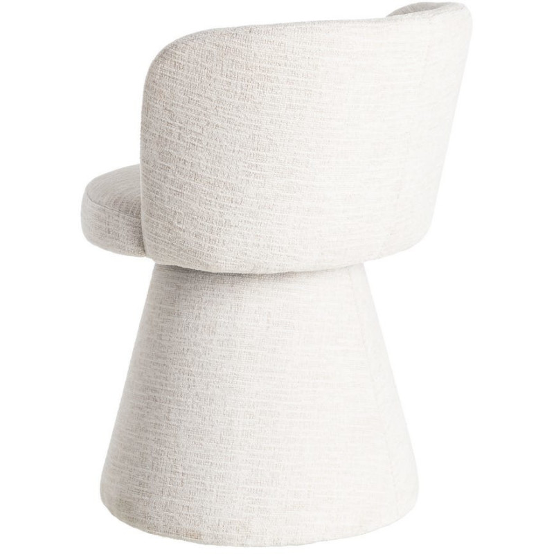 Fauteuil de table pivotant en Tissu Crème Bois MDF Mahira - 5