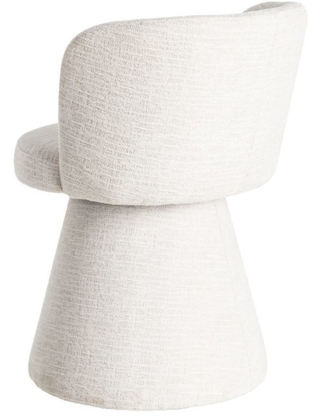 Fauteuil de table pivotant en Tissu Crème Bois MDF Mahira - 5