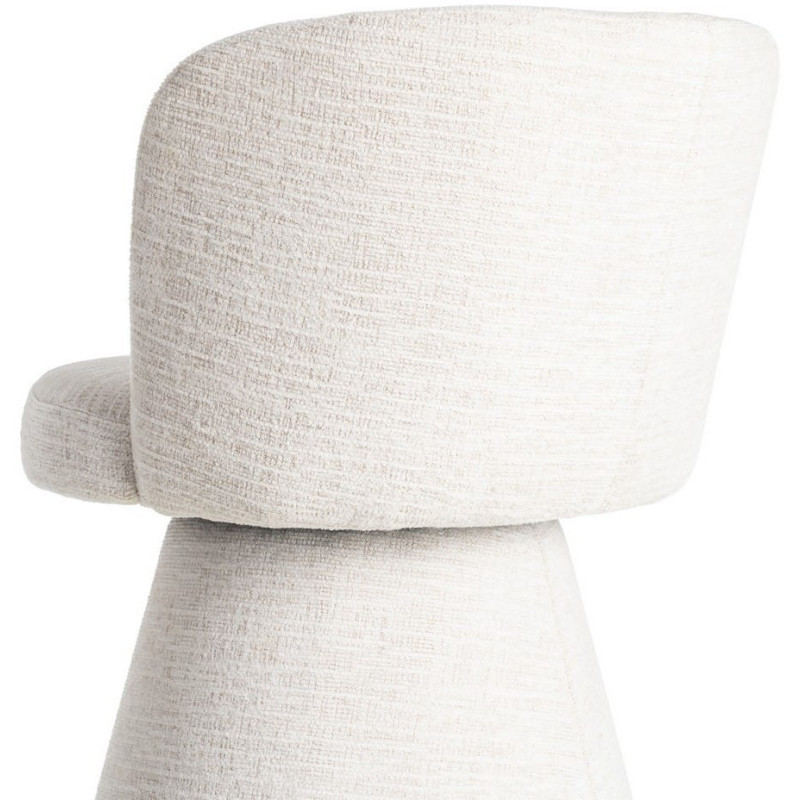 Fauteuil de table pivotant en Tissu Crème Bois MDF Mahira - 6