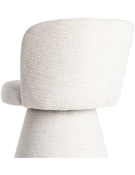 Fauteuil de table pivotant en Tissu Crème Bois MDF Mahira - 6