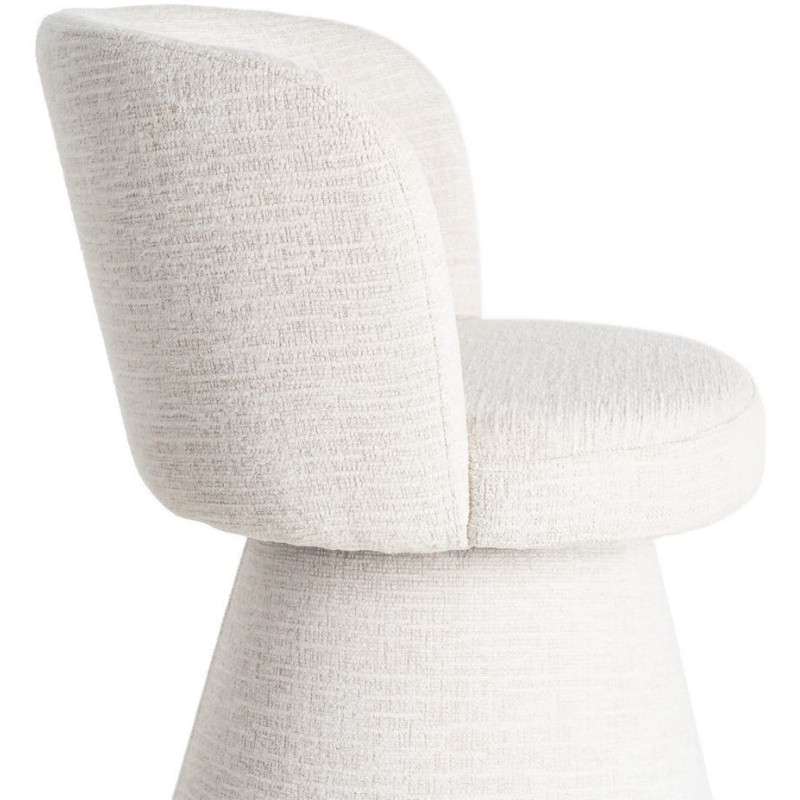 Fauteuil de table pivotant en Tissu Crème Bois MDF Mahira - 8