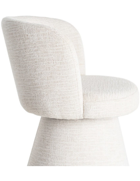 Fauteuil de table pivotant en Tissu Crème Bois MDF Mahira - 8