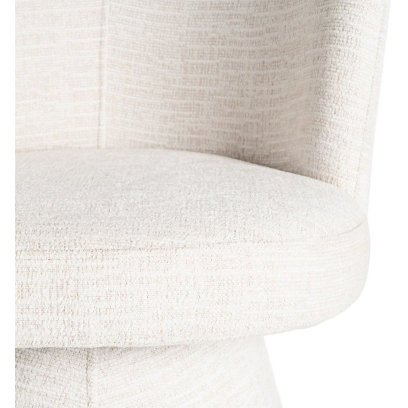 Fauteuil de table pivotant en Tissu Crème Bois MDF Mahira - 9