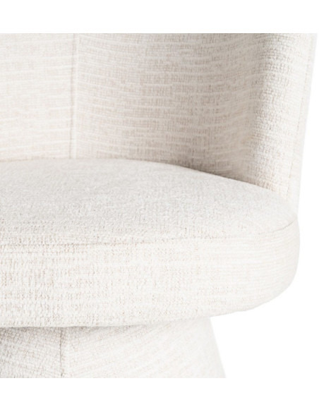 Fauteuil de table pivotant en Tissu Crème Bois MDF Mahira - 9