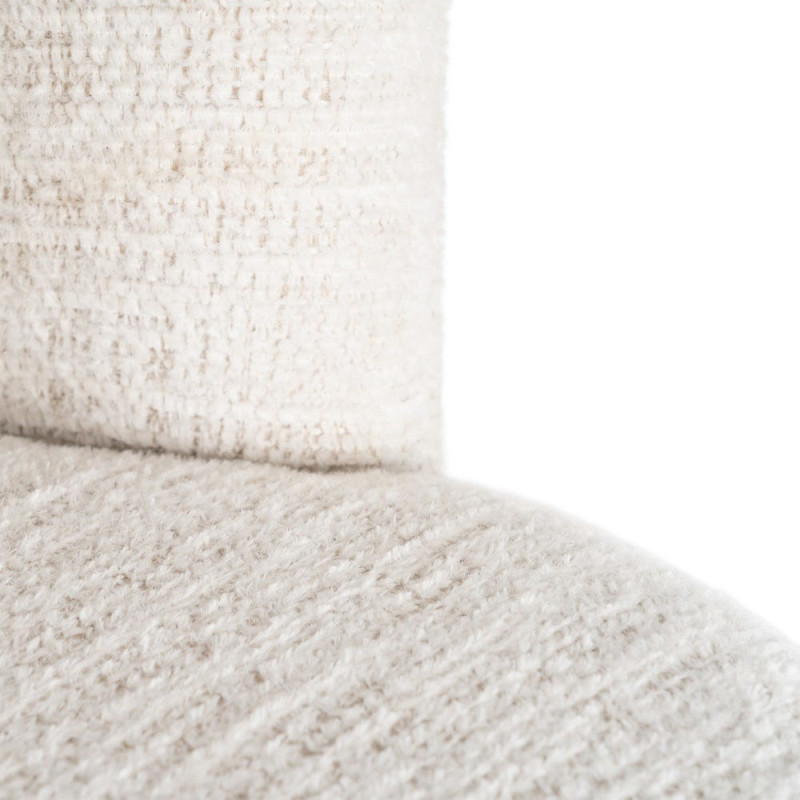 Fauteuil de table pivotant en Tissu Crème Bois MDF Mahira - 10