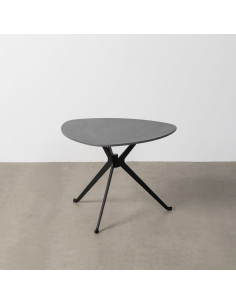 Table basse moderne chic Organique en Pierre frittée Noir Effet marbre Métal Noir AhliraAhlira - 1 2