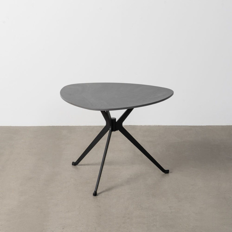 Table basse moderne chic Organique en Pierre frittée Noir Effet marbre Métal Noir AhliraAhlira - 2