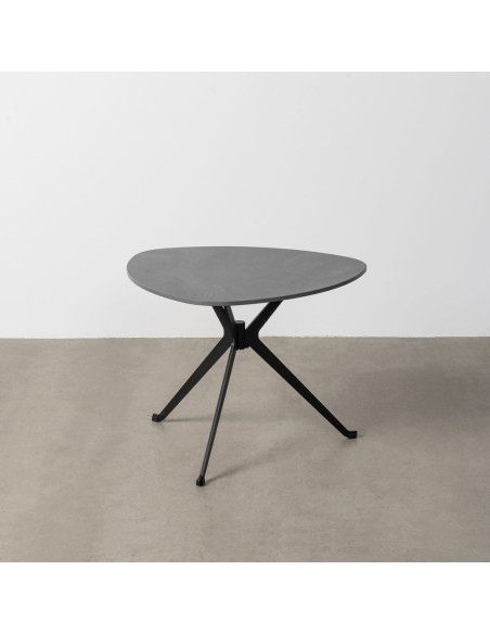 Table basse moderne chic Organique en Pierre frittée Noir Effet marbre Métal Noir AhliraAhlira - 2