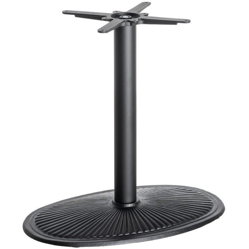Pied de Table bistrot moderne Ovale Hauteur 72 cm en Fonte Noir Mino - 1
