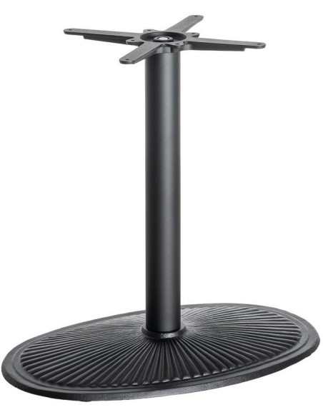 Pied de Table bistrot moderne Ovale Hauteur 72 cm en Fonte Noir Mino - 1