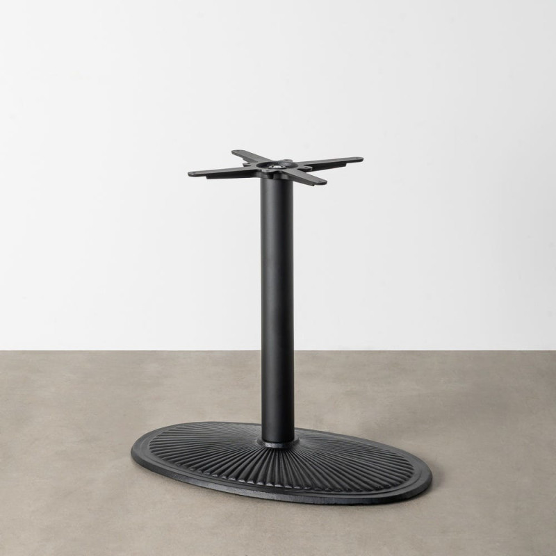 Pied de Table bistrot moderne Ovale Hauteur 72 cm en Fonte Noir Mino - 7