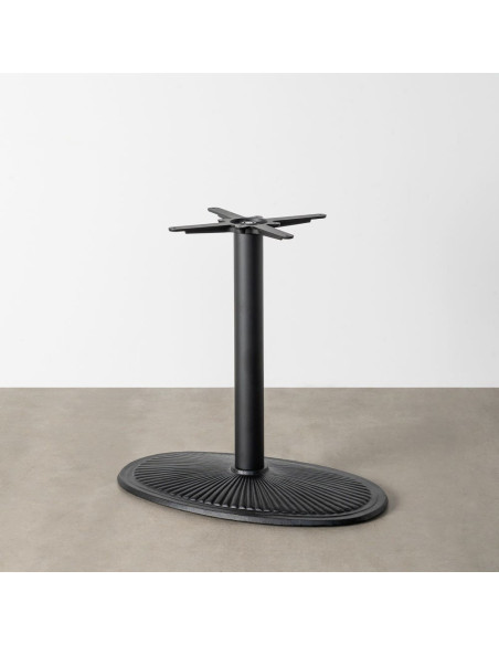 Pied de Table bistrot moderne Ovale Hauteur 72 cm en Fonte Noir Mino - 7