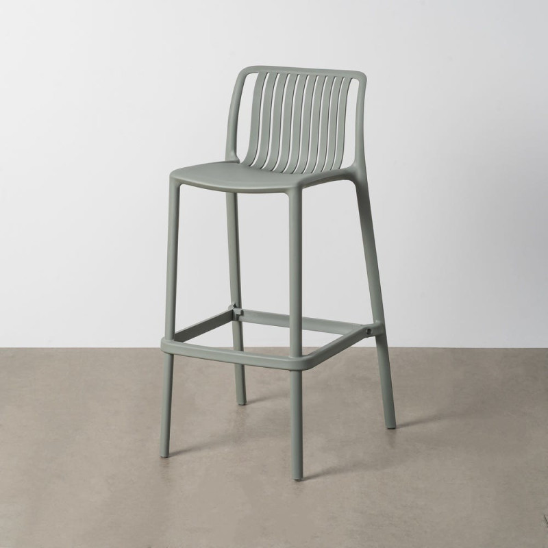 Tabouret de bar extérieur design en Polypropylène Vert Ihlaya (Lot de 4) - 1