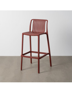 Tabouret de bar extérieur design en Polypropylène Rouge grenat Ihlaya (Lot de 4) - 1
