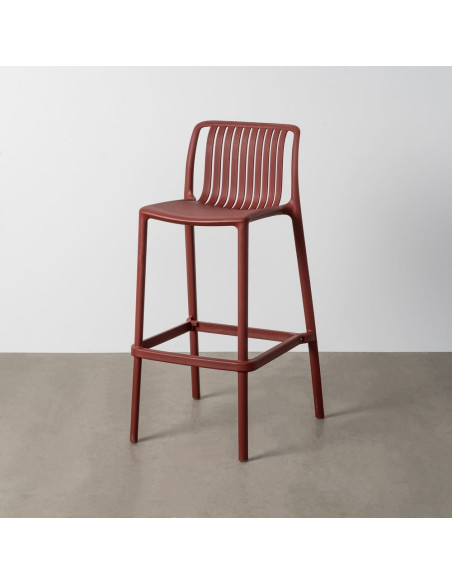 Tabouret de bar extérieur design en Polypropylène Rouge grenat Ihlaya (Lot de 4) - 1
