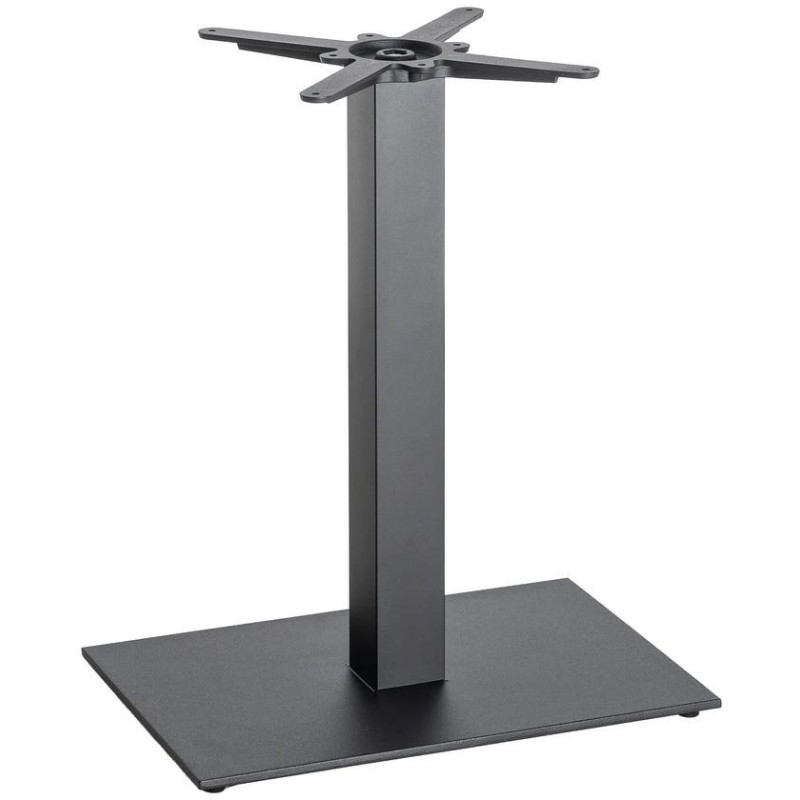 Pied de Table bistrot moderne Carré Hauteur 72 cm en Fonte Noir Mino - 1