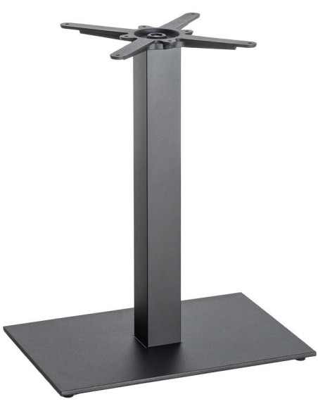 Pied de Table bistrot moderne Carré Hauteur 72 cm en Fonte Noir Mino - 1