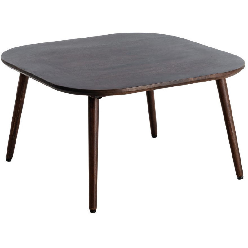 Table basse moderne chic Carrée 80 cm en Bois de manguier Marron foncé Nahira - 1
