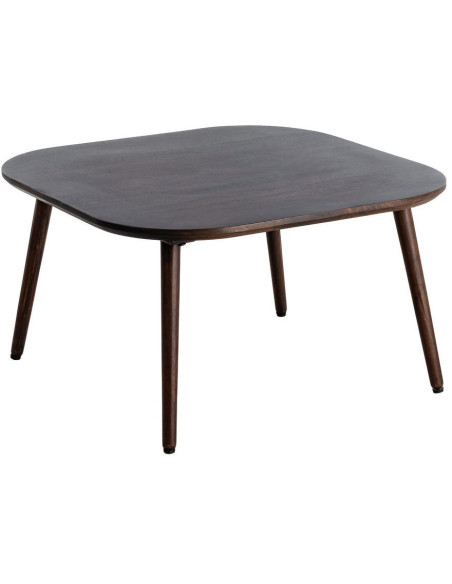 Table basse moderne chic Carrée 80 cm en Bois de manguier Marron foncé Nahira - 1