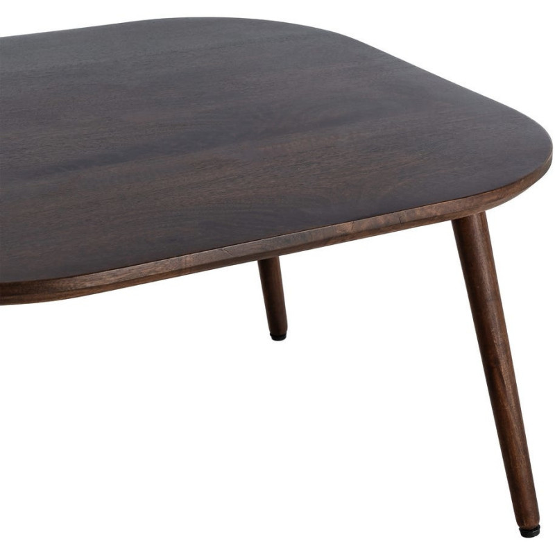 Table basse moderne chic Carrée 80 cm en Bois de manguier Marron foncé Nahira - 3