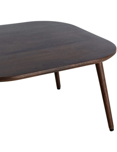 Table basse moderne chic Carrée 80 cm en Bois de manguier Marron foncé Nahira - 3
