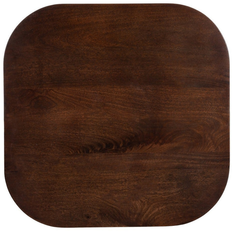 Table basse moderne chic Carrée 80 cm en Bois de manguier Marron foncé Nahira - 5