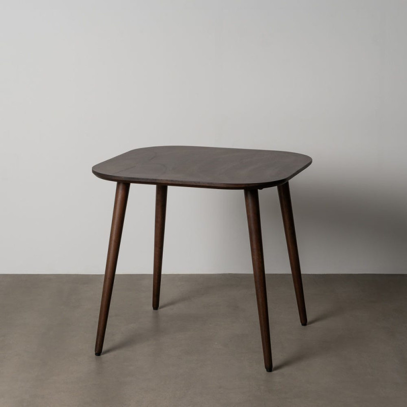 Table à manger moderne chic Carrée 4 personnes en Bois de manguier Marron foncé Nahira - 1