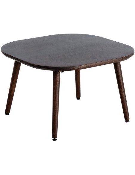 Table basse moderne chic Carrée 65 cm en Bois de manguier Marron foncé Nahira - 1