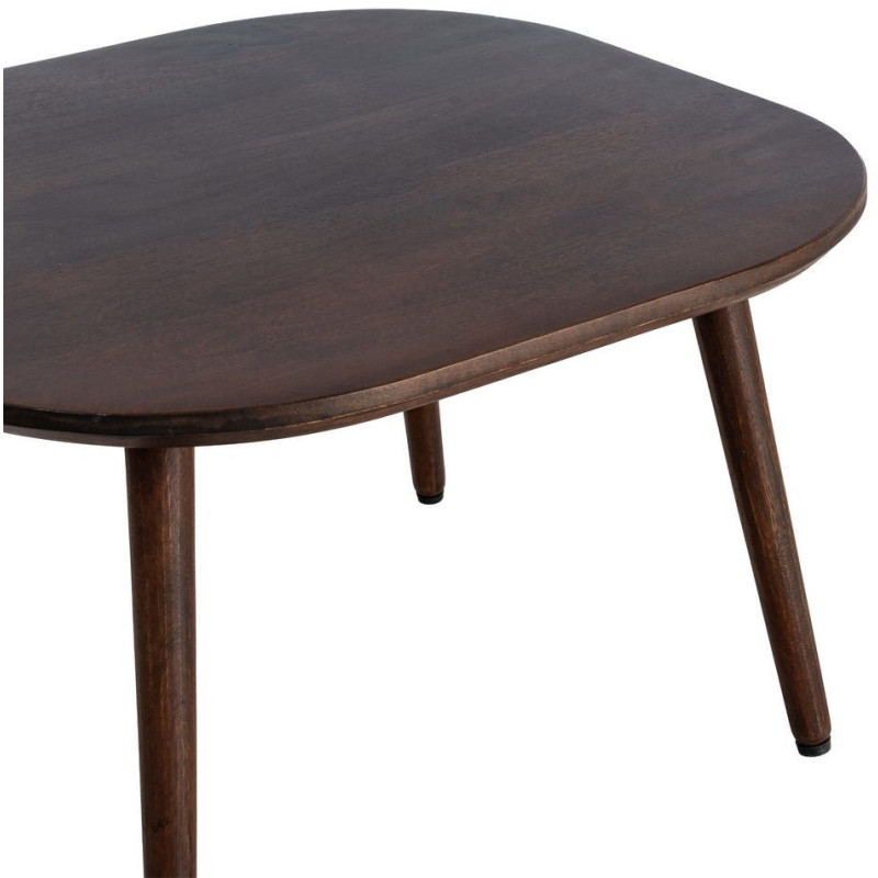 Table basse moderne chic Carrée 65 cm en Bois de manguier Marron foncé Nahira - 3